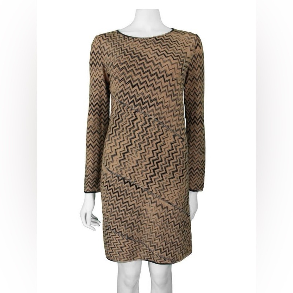 Missoni Wool Knit Dress • Designer Zigzag Pattern • Italian Luxury - Picture 3 of 8